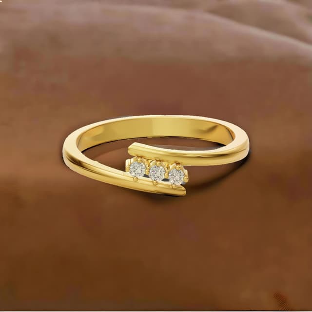 18kt Triple Bead Ring