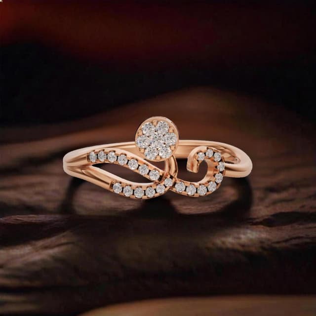 18kt Floating Sun Ring