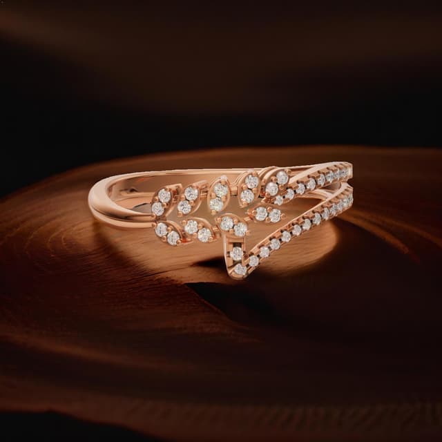 18kt Leaf & Stem Ring