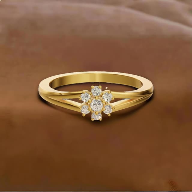 18kt Hexa Floral Ring