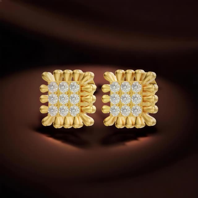 18kt Square Earrings