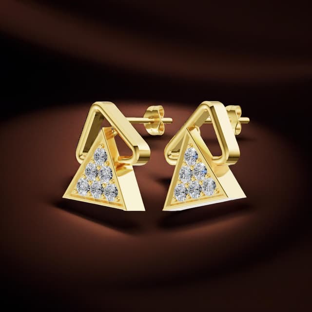 18kt Triangular Earrings