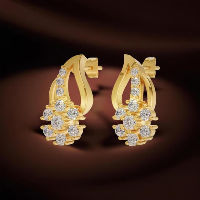 18kt Floral & Leaf Earrings
