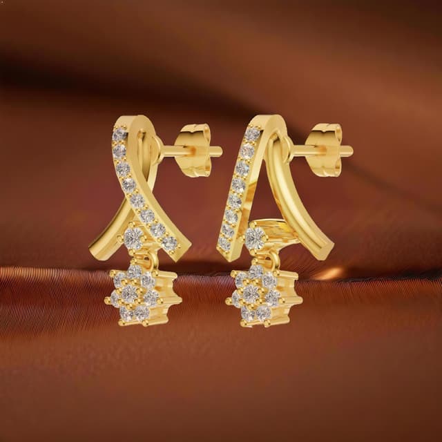 18kt Star Drop Earrings
